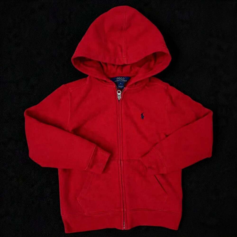 Polo Ralph Lauren Red Full Zip Hoodie Size 6